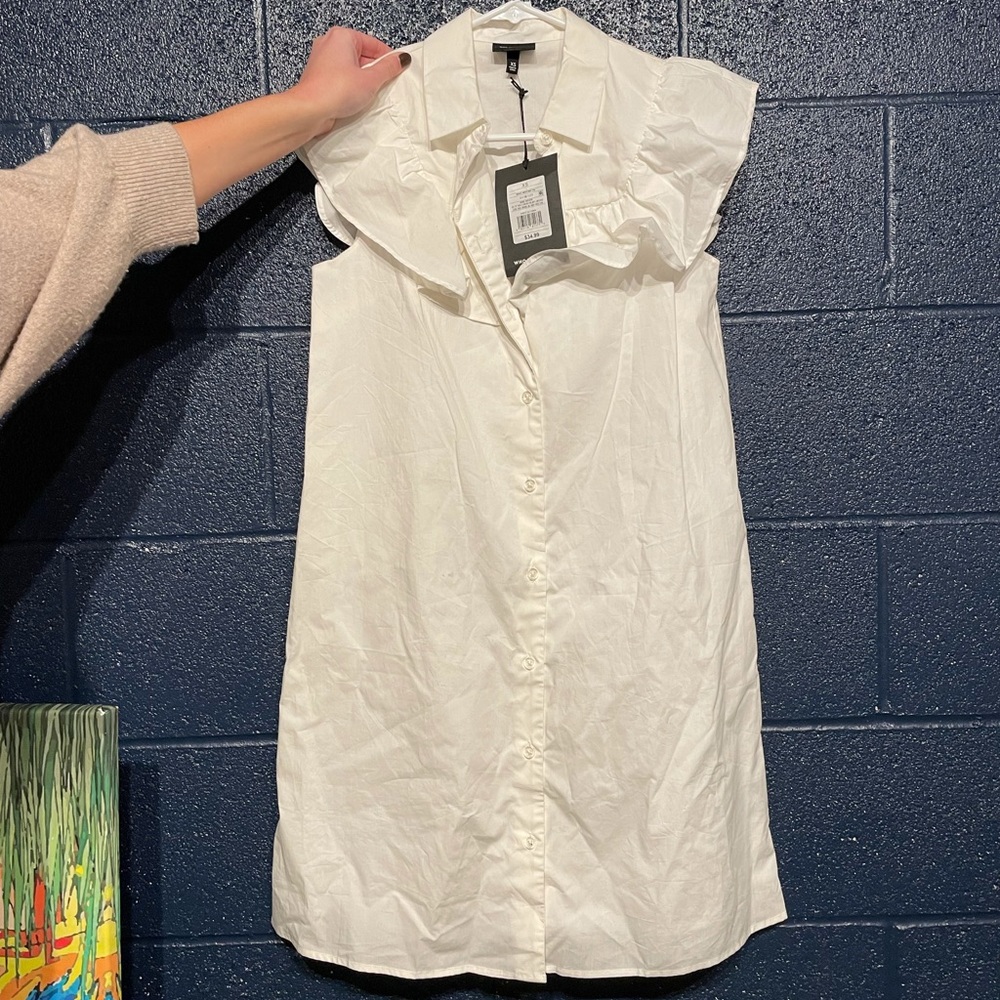 White button down work dress